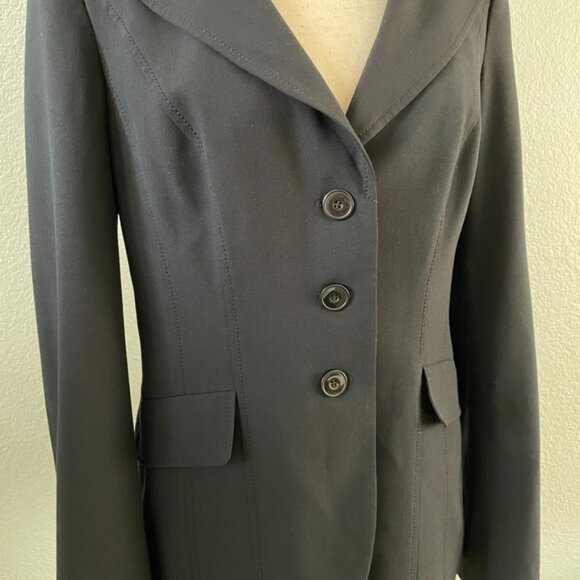 Semantiks Womens Black Three Button Blazer Suit Office Work Jacket | Size 12 - Picture 2 of 10